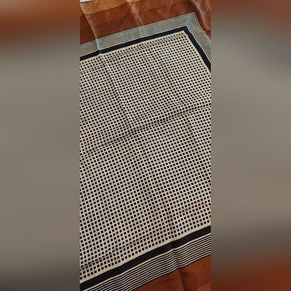 Yves Saint Laurent Vintage Brown Silk Scarf Rolled Hem - Picture 13 of 14